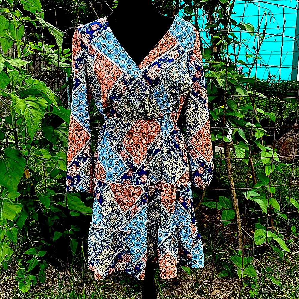 INSPIRED HEARTS V-Neck Long Sleeve dress